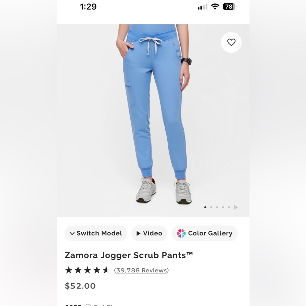 FIGS Zamora joggers size XS in cell blue
